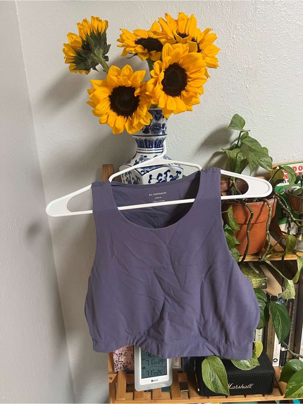 REI Purple Cropped Tank Top/Yoga Long Bra